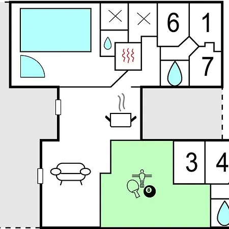 8 Bedroom Cozy Home In Nørre Nebel *